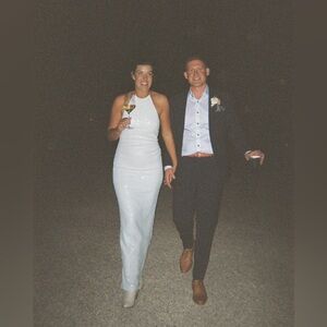 Ronny Kobo Halo High Neck Sequin Gown